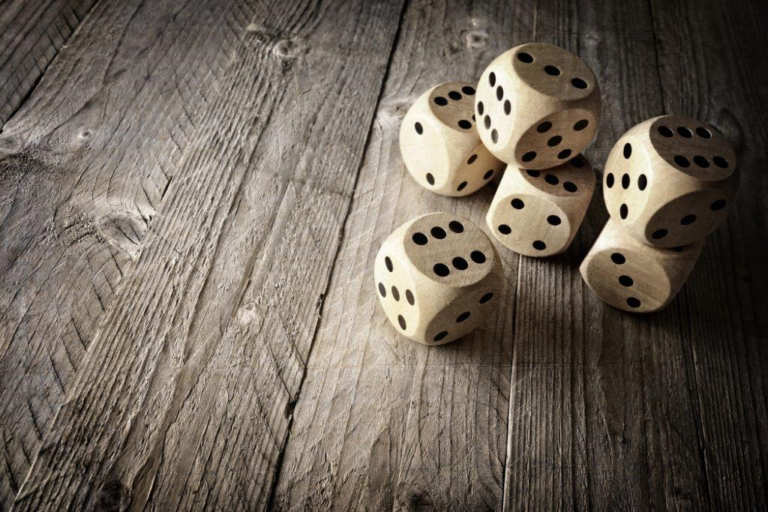 Dice-wooden-table