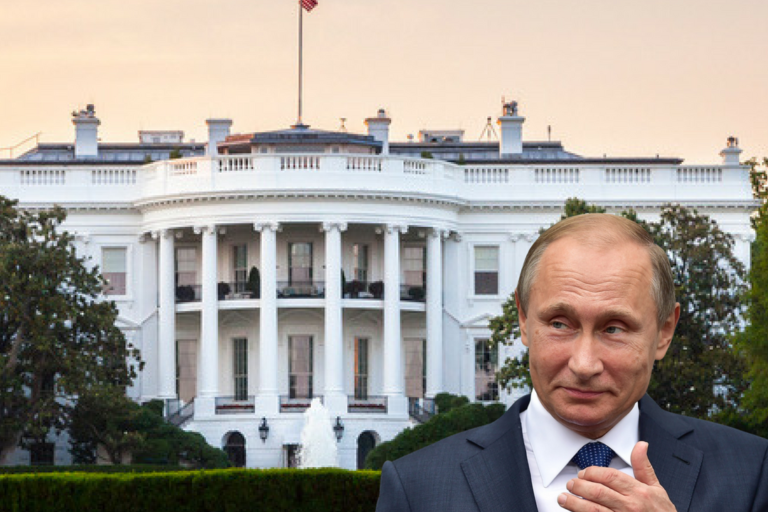 Putin in front of the White House